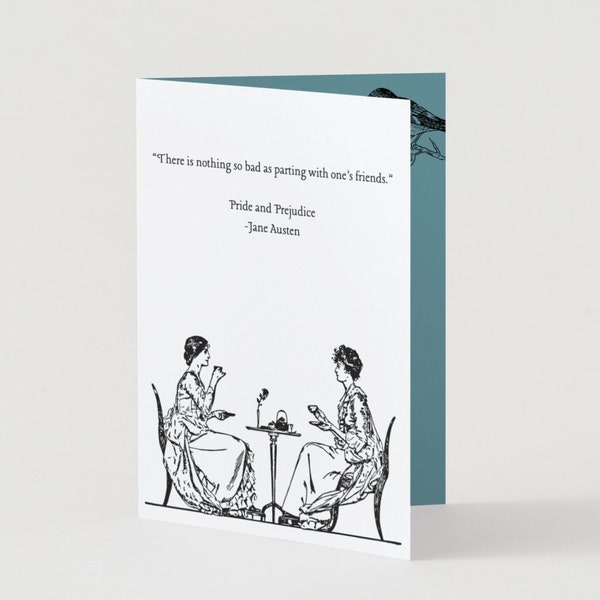 Pride and Prejudice Greeting Card, Jane Austen, Elizabeth Bennett card, Friendship, basic, quote, instant download