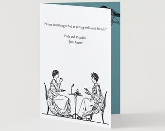 Pride and Prejudice Greeting Card, Jane Austen, Elizabeth Bennett card, Friendship, basic, quote, instant download