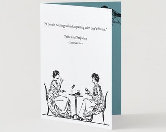 Biglietto d&#39;auguri per orgoglio e pregiudizio, Jane Austen, biglietto Elizabeth Bennett, Amicizia, base, citazione, download istantaneo