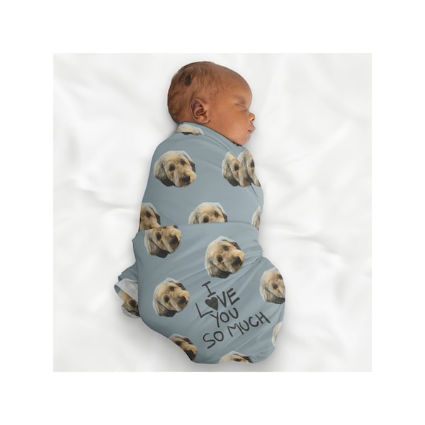 Custom Baby Swaddle Blanket - Personalized Pet Portrait