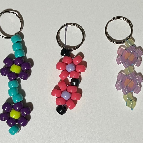 Pony Bead Keychain Etsy