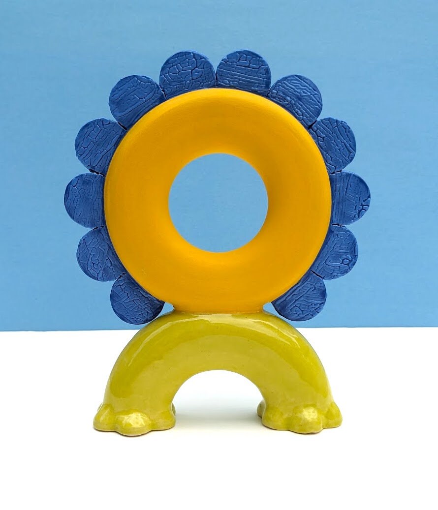 Ceramic Daisy Donut Sculpture Etsy