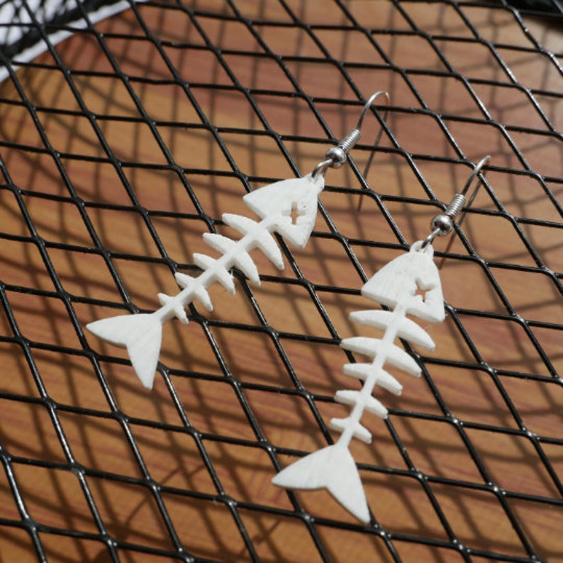 Fishbone earrings, fish Jewellery, fish skeleton, fish bone image 5