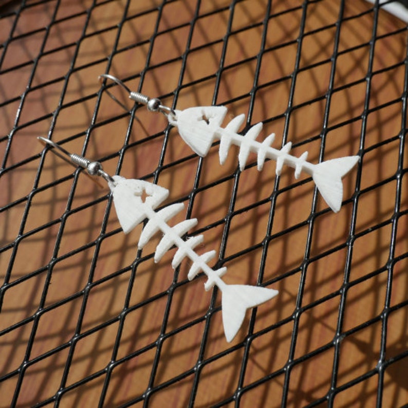 Fishbone earrings, fish Jewellery, fish skeleton, fish bone image 6