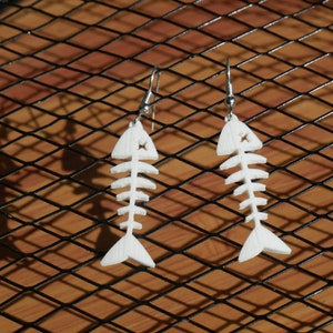 Fishbone earrings, fish Jewellery, fish skeleton, fish bone image 3