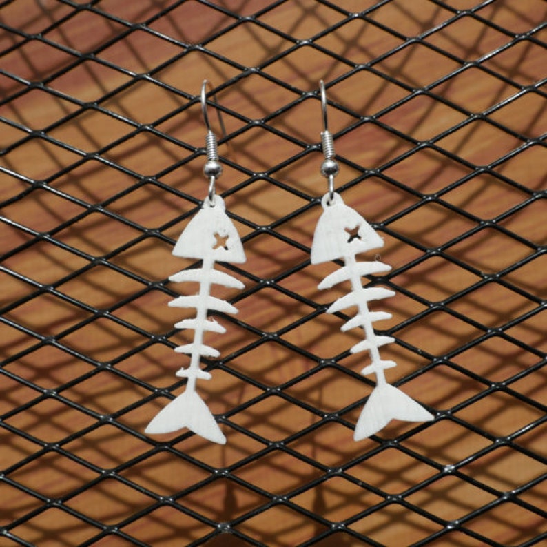 Fishbone earrings, fish Jewellery, fish skeleton, fish bone image 9