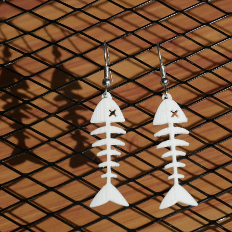 Fishbone earrings, fish Jewellery, fish skeleton, fish bone image 2