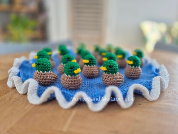 Mallard Duck Memory Matching Game - Crochet Pattern - No-sew