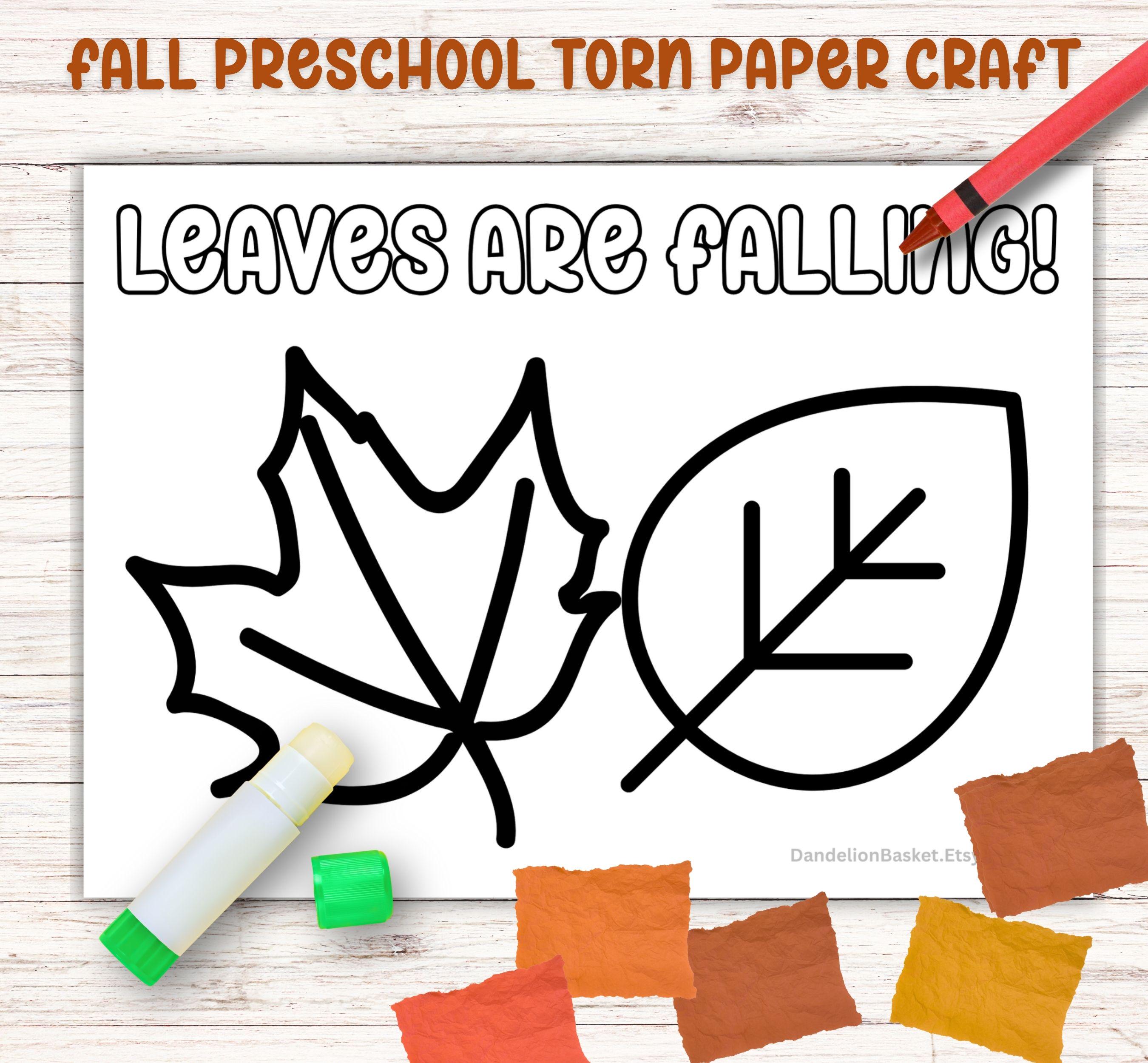 Fall Torn Paper Apple & Leaf Craft: Fine Motor Activity (PDF Download ...