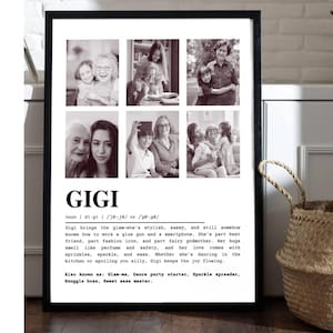 Personalized Gigi Photo Collage Gift: Custom Definition Art (Digital Download, Printable Poster, Canva Template)