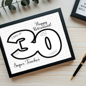 30 Jahre Arbeitsjubiläum Ruhestand Karte Alternative für Lehrer Co-Worker Boss Feiert 30 Jahre Service Anerkennung, DRUCKBARE Andenken