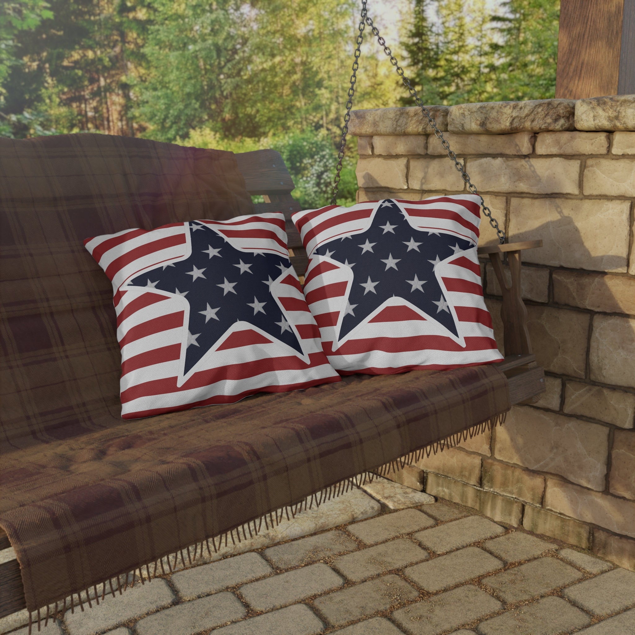 Proudly Display Your Patriotism With This Outdoor Pillow Red Stripes