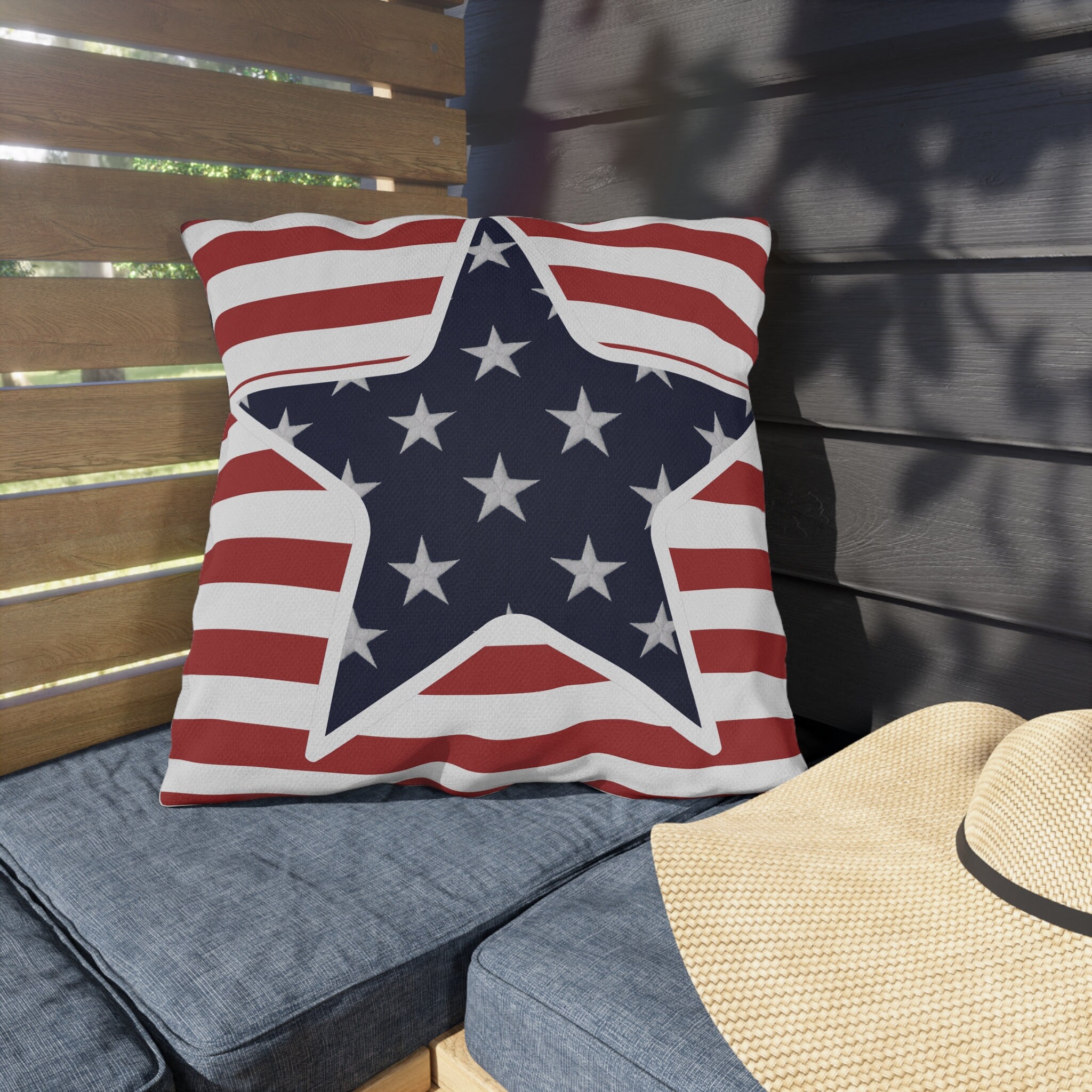 Proudly Display Your Patriotism With This Outdoor Pillow Red Stripes