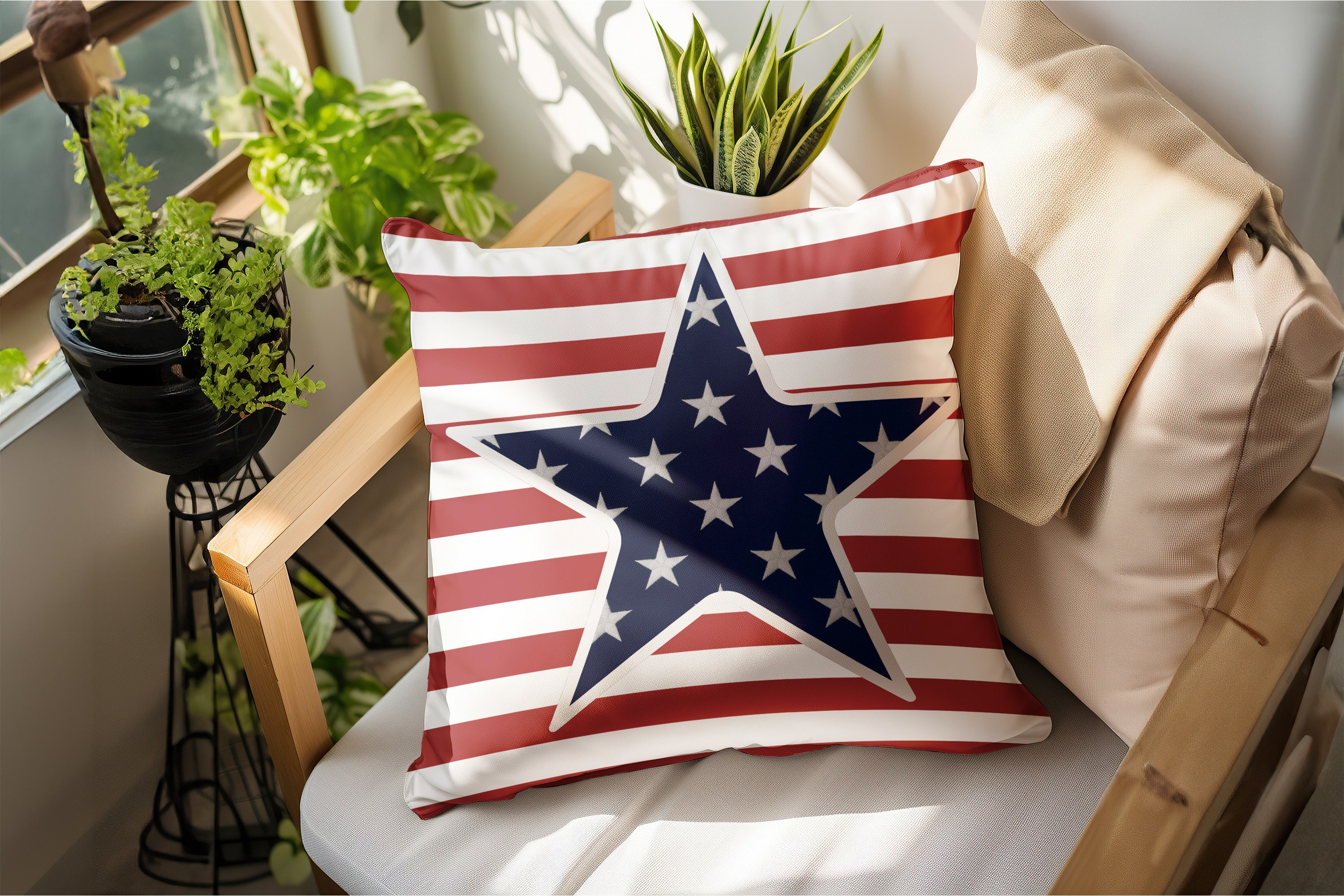 Proudly Display Your Patriotism With This Outdoor Pillow Red Stripes