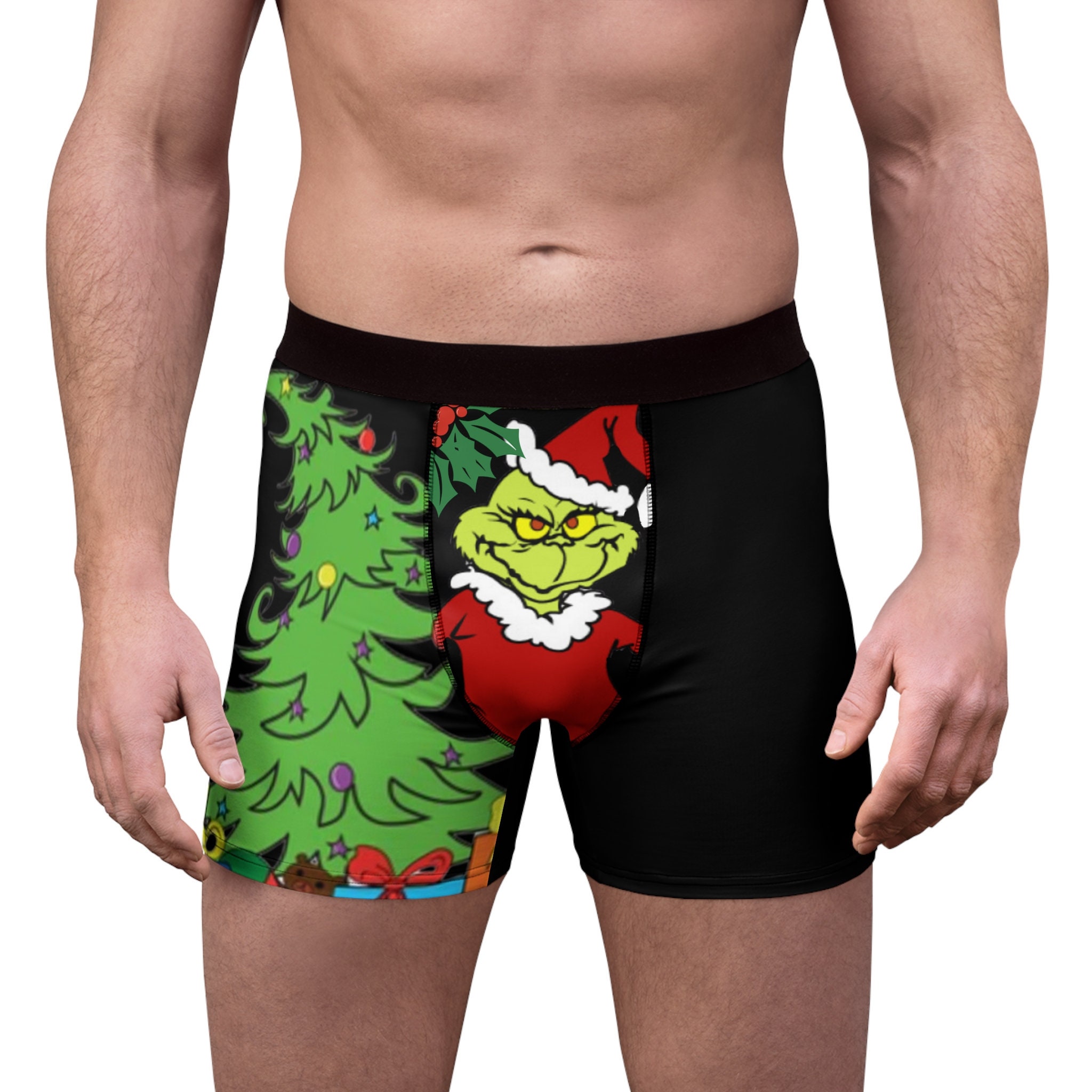 Football Boxer Briefs, Christmas Underwear, Grinch Underwear