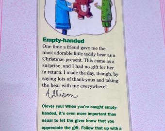 Empty-handed and Thank-yous American Girl Collage bookmark