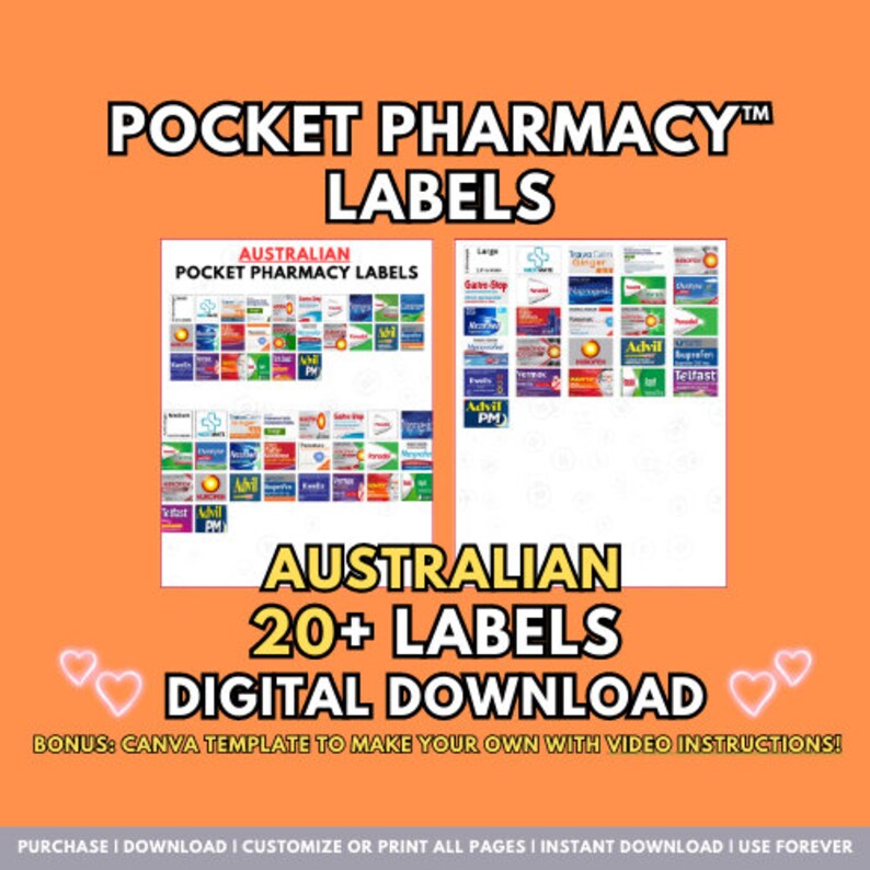 Australian Pocket Pharmacy Labels Printable Pill Case Labels - Etsy ...