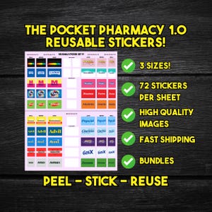 Reusable Pill Case Stickers: Pocket Pharmacy Organizer