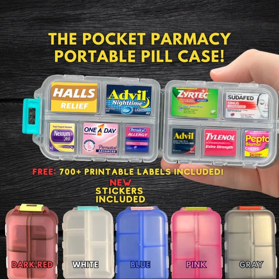 The Pocket Pharmacy, DIY Custom Label Case, Pill Box Organizer, Pill  Organizer, Mini Medication Organizer, Pocket Pharmacy With Stickers 