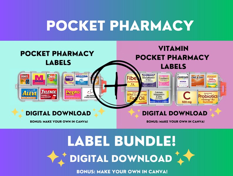 Pocket Pharmacy Label Bundle Printable Pill Case Labels Etsy Pocket Pharmacy Label Bundle Printable Pill Case Labels Etsy
