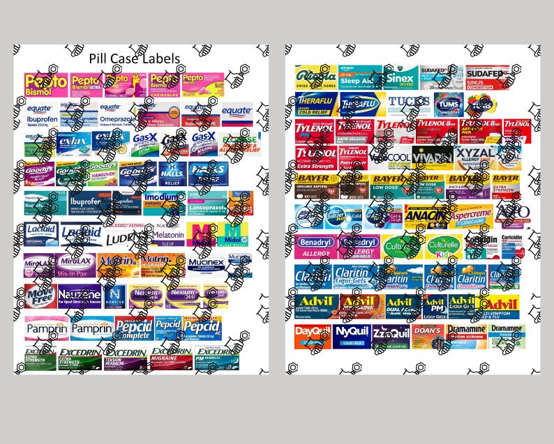 Pocket Pharmacy Labels Printable Pill Case Labels Over 130 - Etsy Australia