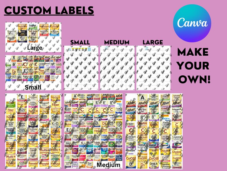 Pocket Pharmacy Vitamin Labels Printable Labels Pill Etsy