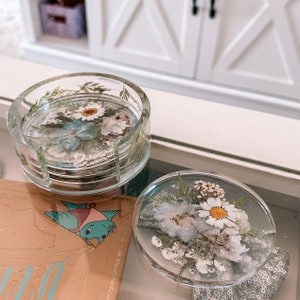 Pressed Flower Coaster Set