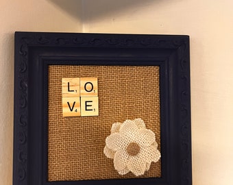 Blue Love and Burlap