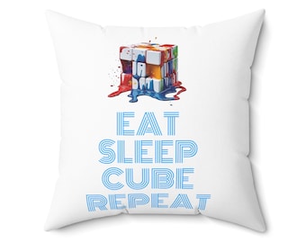 Speedcuber Rubiks Cube Inspired Poduszka kwadratowa z poliestru