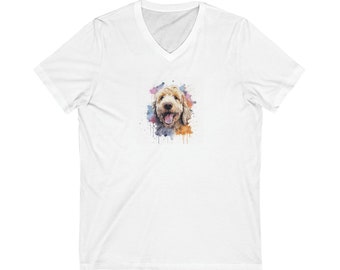 Goldendoodle Unisex Koszulka z krótkim rękawem i dekoltem w serek