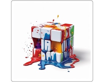 Naklejki kwadratowe inspirowane kostką Rubika Speedcuber