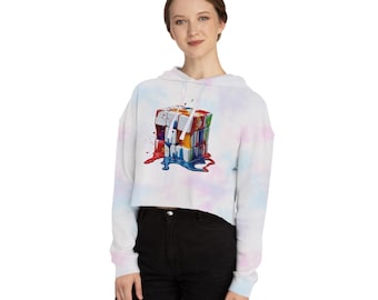 Speed Cuber Rubiks Cube Damska krótka bluza z kapturem Świąteczny prezent świąteczny