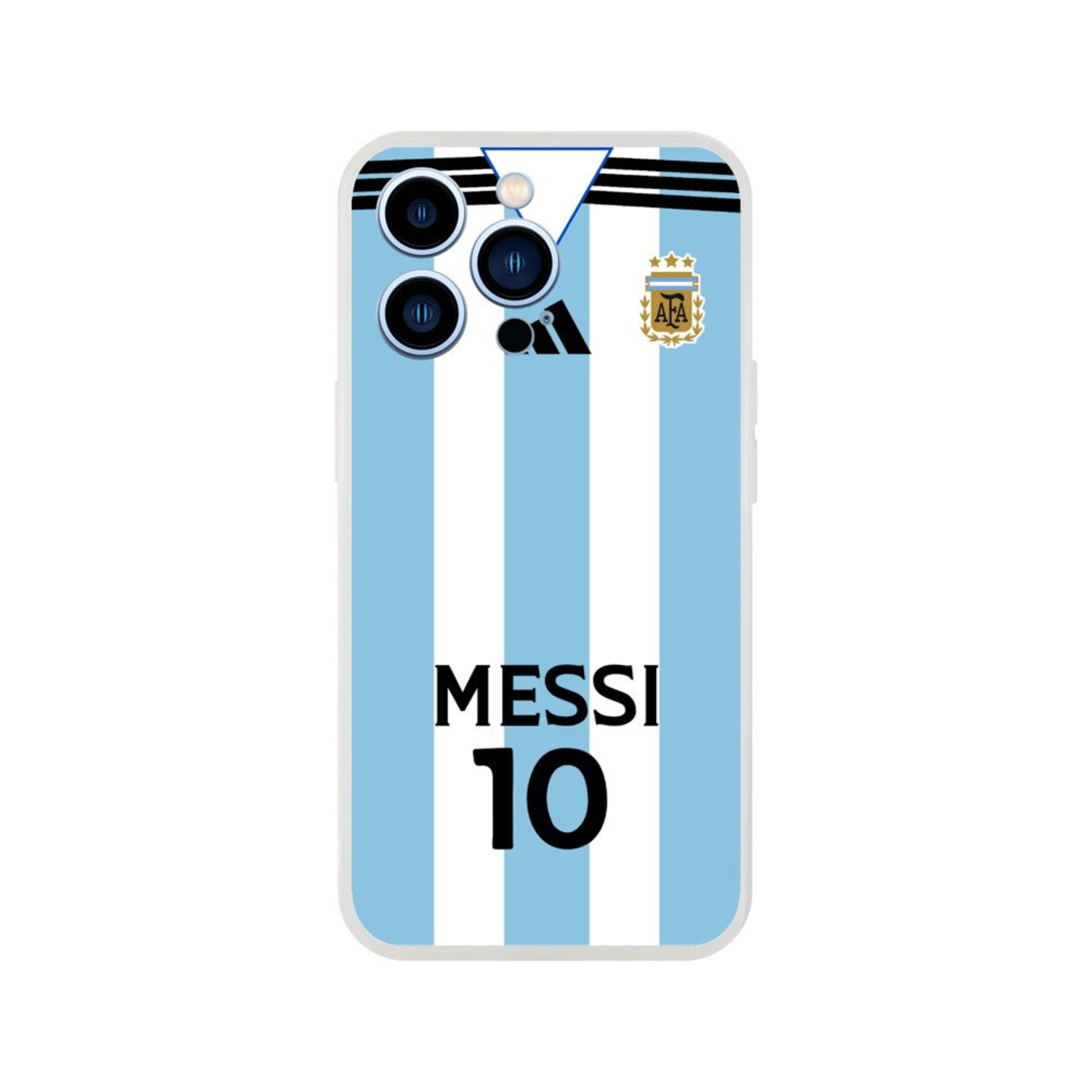 Messi Argentina Soccer Jersey Classic Blue and White Striped Football