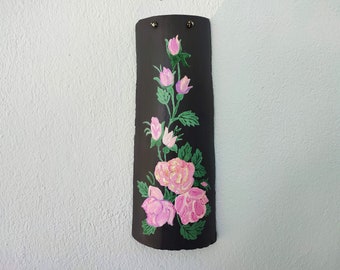Rose Reverie – Handpainted Decorative Ceramic Tile by Anna Tsetsos, Original 1910 Ceramic Tile | Wall-Mounted Botanical Artwork | Heritage