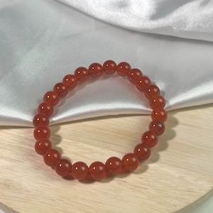 6mm Carnelian Bead Bracelet | Red/Orange Beaded Bracelet | Natural Carnelian | Chakra Jewellery | Healing Crystal Bracelet | Jewellery Gift