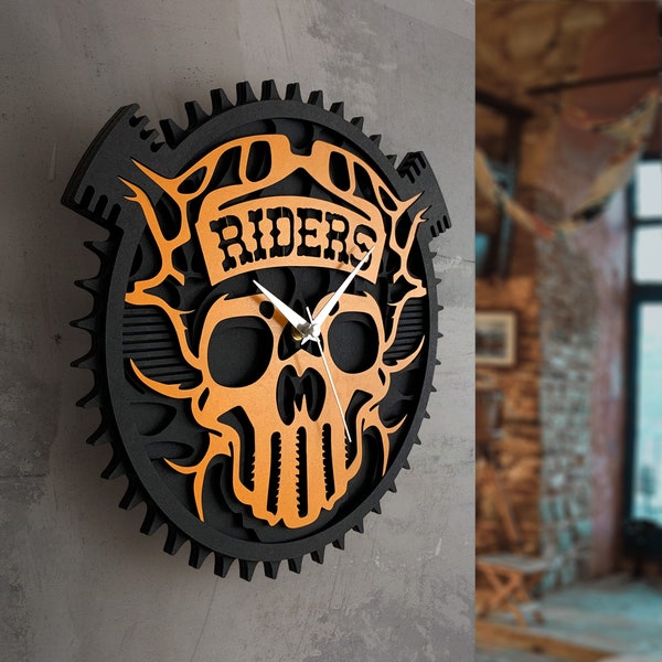 Harley Davidson Wall Clock, Motorcycle Large Wall Clock, Motorcycle Decor, Mancave Wall Clock, Garage Wall Clock, Harley Davidson Logo Sign,