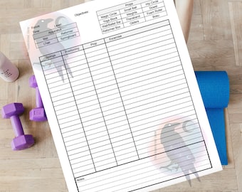 Pilates Class Planner for Instructors Mat Reformer Chair Springboard 8.5" x 11" Printable Digital