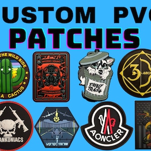  Custom Embroidery Patches, Personalized Morale Patches, Any  Size or Logo can be Customized, Hook and Loop ，Sew on ，Iron on