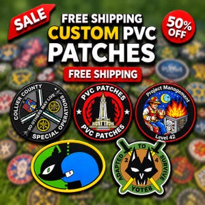 Custom PVC Patch: 2D/3D Rubber Patch, Sew/Iron On, Velcro Hook Backing