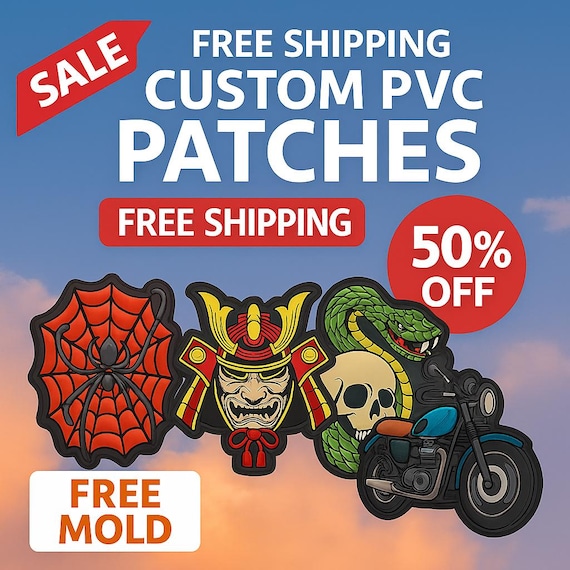 Custom PVC Patch: 2D/3D Rubber Patch, Sew/Iron On, Velcro Hook Backing