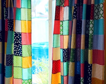 Charm Square Patchwork Curtain Sewing Pattern – Easy PDF Window Panel