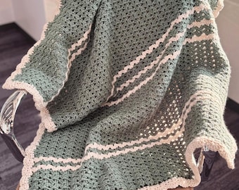Iris Stitch Baby Blanket Crochet Pattern – Easy Adjustable Size (Digital Download)