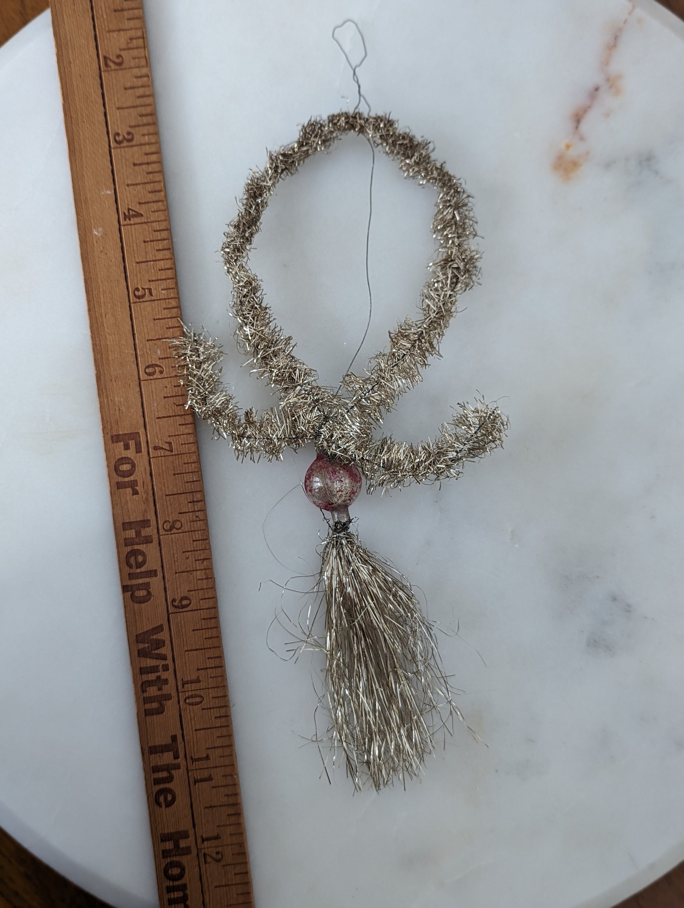 Antique Victorian Christmas Tinsel and Mercury Glass Ornament ...