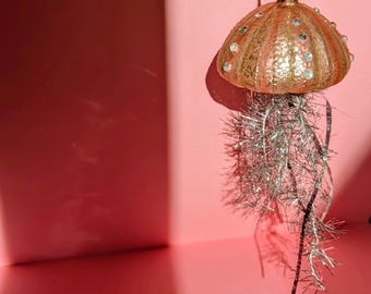 Coastal Jellyfish glass ornament for beach Christmas tree Cody Foster