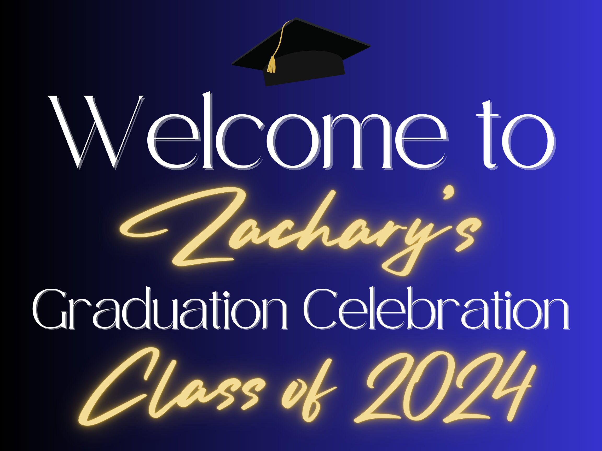Graduation Digital Sign Graduation Signage and Invitation Bundle. Graduation Party Welcome Sign ...