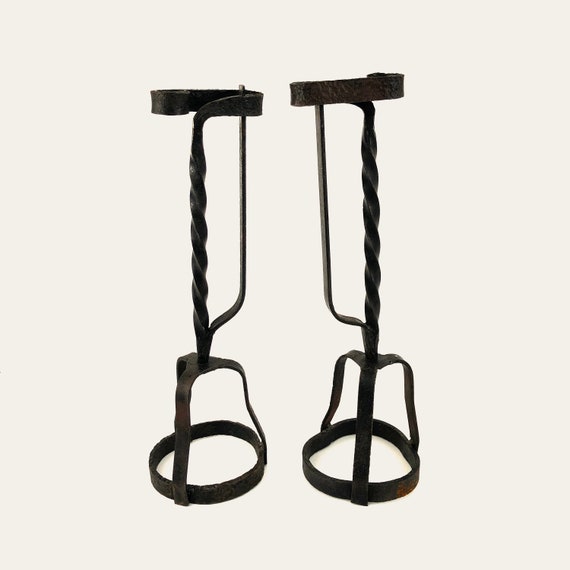 High wrought iron candlestick