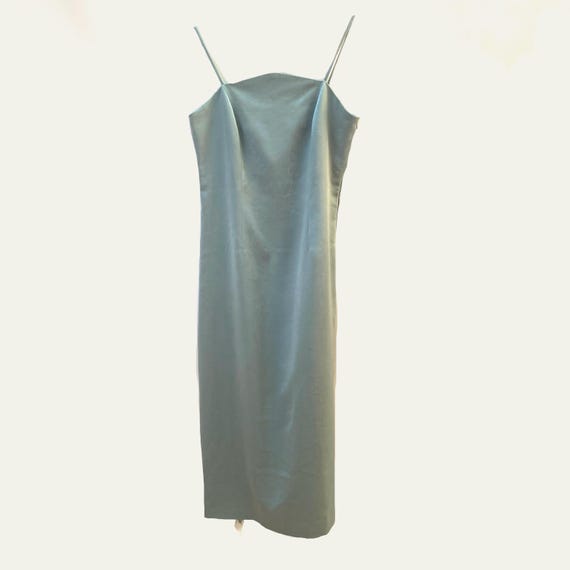 Long Grey Satin Tank Dress L