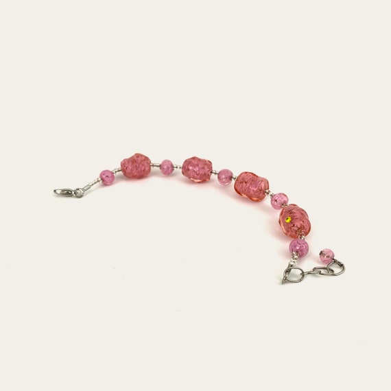 Speckled Pink Glass Bracelet