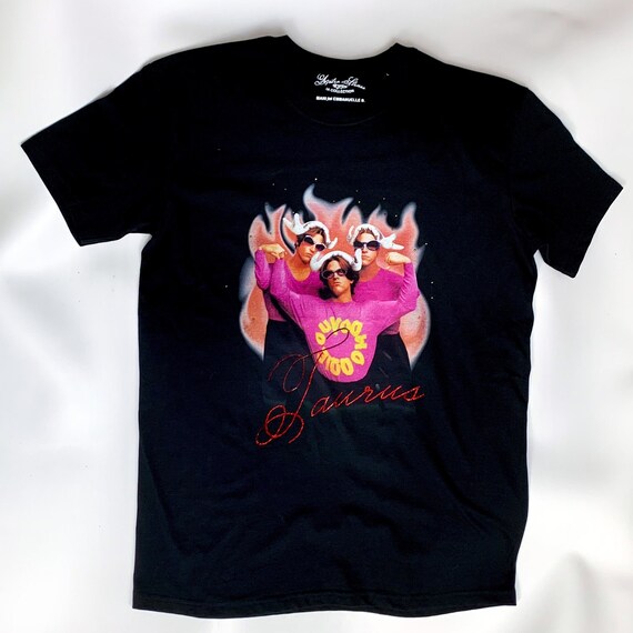Black T-shirt with rhinestones, Taurus astrological sign, IA boys band - Collab Astro Strass Mani feat. Emmanuelle Buchet