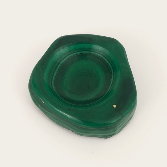 Malachite mini ashtray in an abstract shape